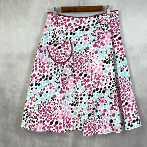 Lapis Womens Polka Dot A Line Skirt Medium USA Made Y2K Retro Festival Fun Artsy